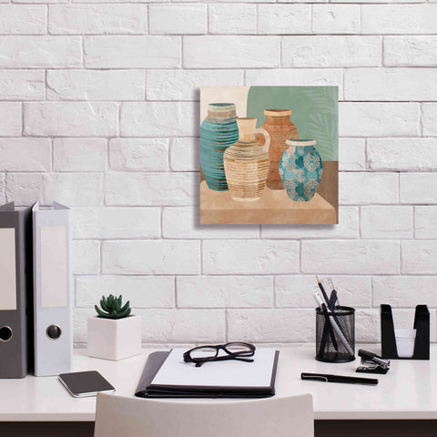Image of 'Earthenware Pots I' by Flora Kouta Giclee Canvas Wall Art,12 x 12