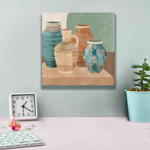 Image of 'Earthenware Pots I' by Flora Kouta Giclee Canvas Wall Art,12 x 12
