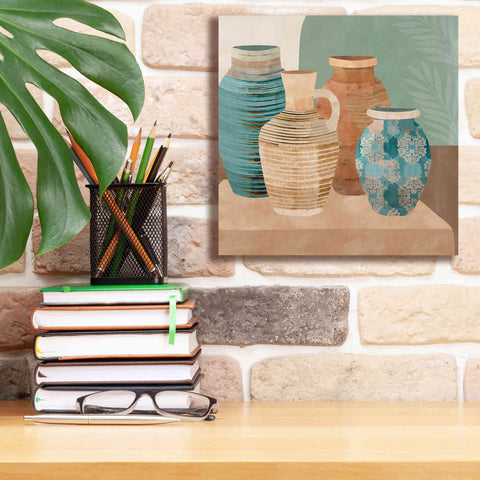 Image of 'Earthenware Pots I' by Flora Kouta Giclee Canvas Wall Art,12 x 12