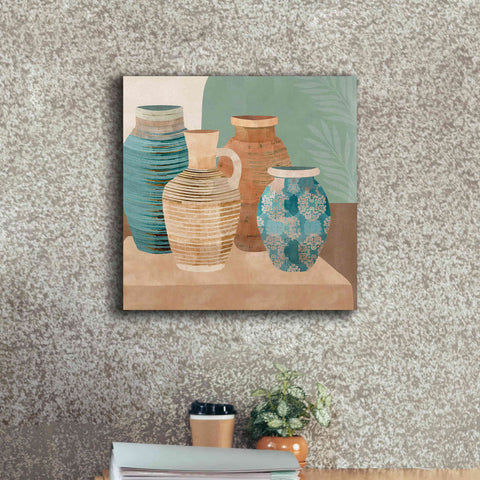 Image of 'Earthenware Pots I' by Flora Kouta Giclee Canvas Wall Art,18 x 18