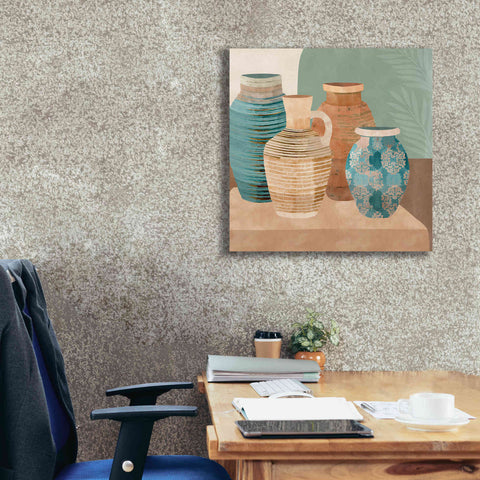 Image of 'Earthenware Pots I' by Flora Kouta Giclee Canvas Wall Art,26 x 26