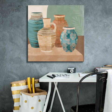 Image of 'Earthenware Pots I' by Flora Kouta Giclee Canvas Wall Art,26 x 26