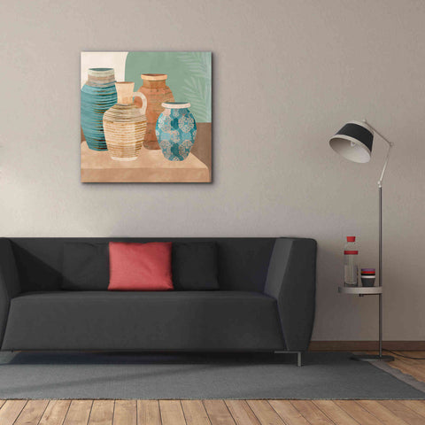 Image of 'Earthenware Pots I' by Flora Kouta Giclee Canvas Wall Art,37 x 37