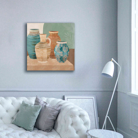 Image of 'Earthenware Pots I' by Flora Kouta Giclee Canvas Wall Art,37 x 37