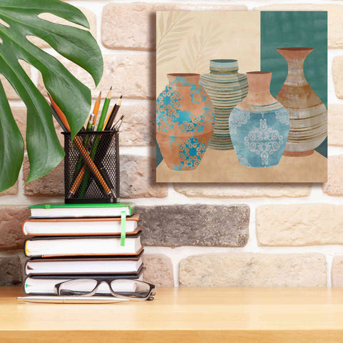 Image of 'Earthenware Pots II' by Flora Kouta Giclee Canvas Wall Art,12 x 12