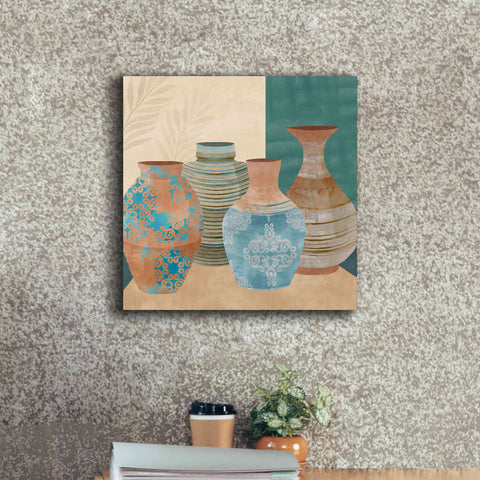 Image of 'Earthenware Pots II' by Flora Kouta Giclee Canvas Wall Art,18 x 18