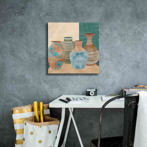 Image of 'Earthenware Pots II' by Flora Kouta Giclee Canvas Wall Art,18 x 18