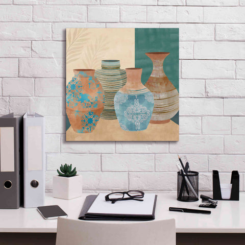 Image of 'Earthenware Pots II' by Flora Kouta Giclee Canvas Wall Art,18 x 18