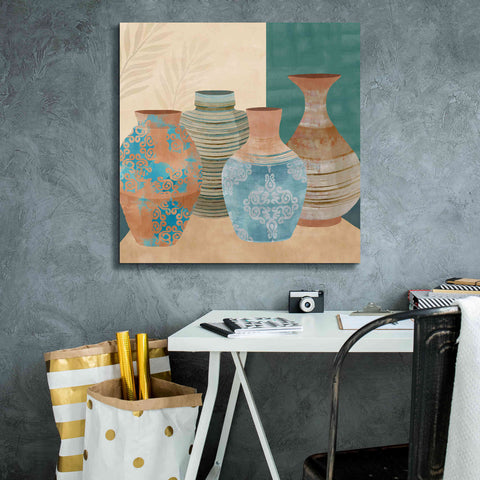 Image of 'Earthenware Pots II' by Flora Kouta Giclee Canvas Wall Art,26 x 26