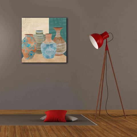 Image of 'Earthenware Pots II' by Flora Kouta Giclee Canvas Wall Art,26 x 26