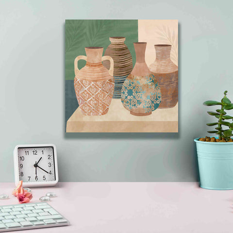 Image of 'Earthenware Pots III' by Flora Kouta Giclee Canvas Wall Art,12 x 12