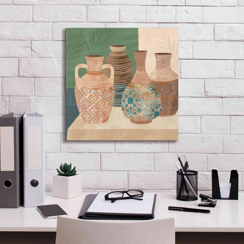 Image of 'Earthenware Pots III' by Flora Kouta Giclee Canvas Wall Art,18 x 18