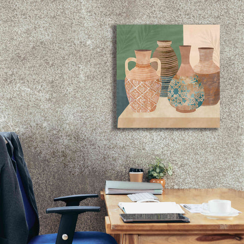 Image of 'Earthenware Pots III' by Flora Kouta Giclee Canvas Wall Art,26 x 26