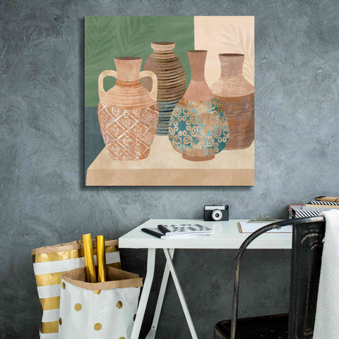 Image of 'Earthenware Pots III' by Flora Kouta Giclee Canvas Wall Art,26 x 26