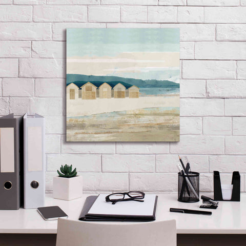 Image of 'Stone Bay Huts I' by Flora Kouta Giclee Canvas Wall Art,18 x 18