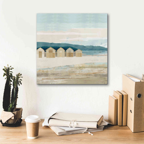 Image of 'Stone Bay Huts I' by Flora Kouta Giclee Canvas Wall Art,18 x 18