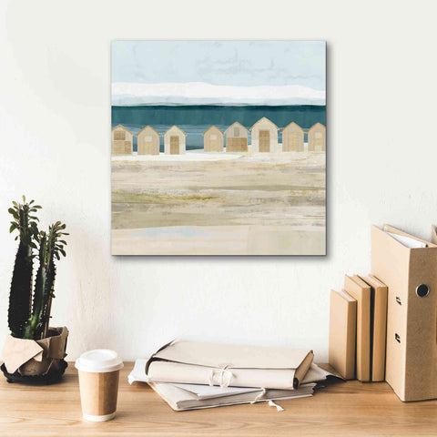 Image of 'Stone Bay Huts II' by Flora Kouta Giclee Canvas Wall Art,18 x 18