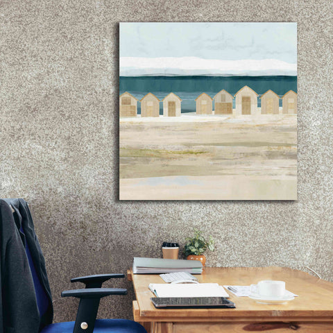 Image of 'Stone Bay Huts II' by Flora Kouta Giclee Canvas Wall Art,37 x 37