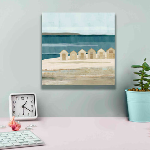 Image of 'Stone Bay Huts III' by Flora Kouta Giclee Canvas Wall Art,12 x 12