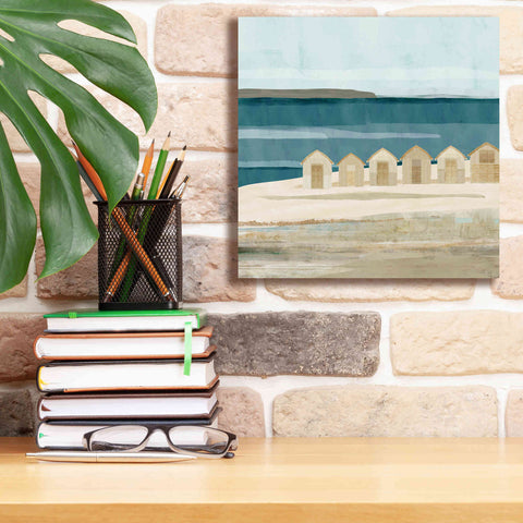 Image of 'Stone Bay Huts III' by Flora Kouta Giclee Canvas Wall Art,12 x 12