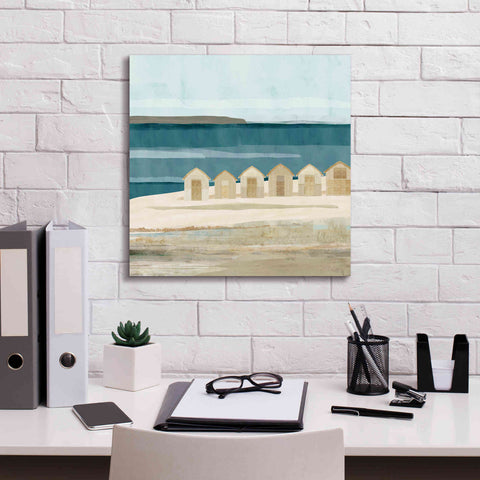 Image of 'Stone Bay Huts III' by Flora Kouta Giclee Canvas Wall Art,18 x 18
