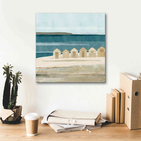 Image of 'Stone Bay Huts III' by Flora Kouta Giclee Canvas Wall Art,18 x 18