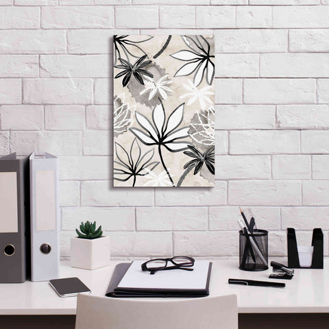 Image of 'Monochrome Flowers I' by Flora Kouta Giclee Canvas Wall Art,12 x 18