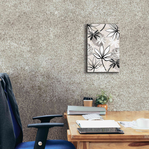 Image of 'Monochrome Flowers I' by Flora Kouta Giclee Canvas Wall Art,12 x 18