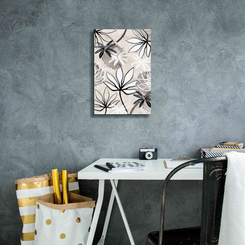 Image of 'Monochrome Flowers I' by Flora Kouta Giclee Canvas Wall Art,12 x 18