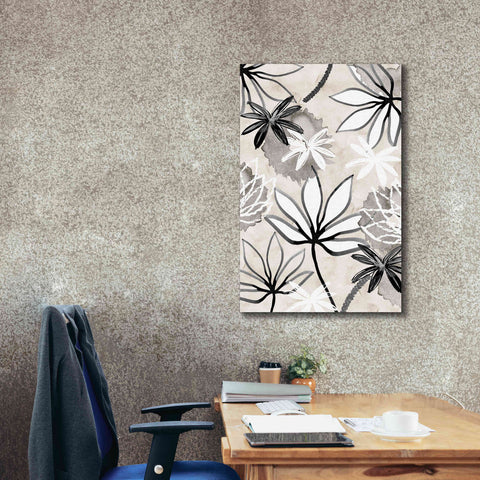 Image of 'Monochrome Flowers I' by Flora Kouta Giclee Canvas Wall Art,26 x 40