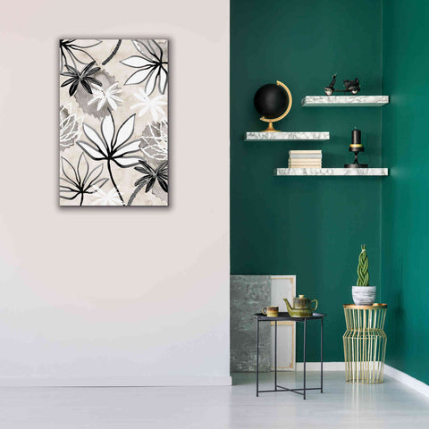 Image of 'Monochrome Flowers I' by Flora Kouta Giclee Canvas Wall Art,26 x 40