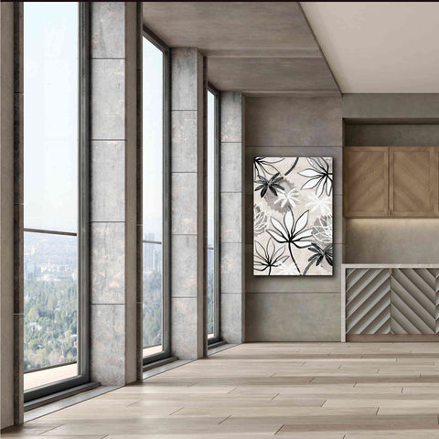 Image of 'Monochrome Flowers I' by Flora Kouta Giclee Canvas Wall Art,40 x 60