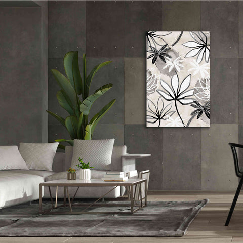 Image of 'Monochrome Flowers I' by Flora Kouta Giclee Canvas Wall Art,40 x 60