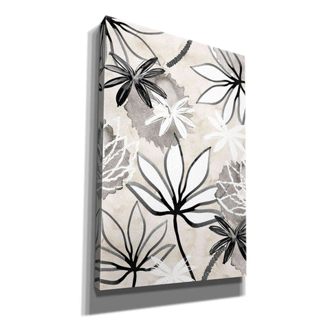 Image of 'Monochrome Flowers I' by Flora Kouta Giclee Canvas Wall Art