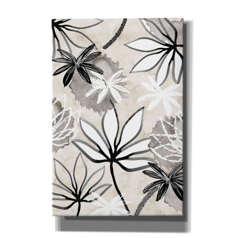 Image of 'Monochrome Flowers I' by Flora Kouta Giclee Canvas Wall Art