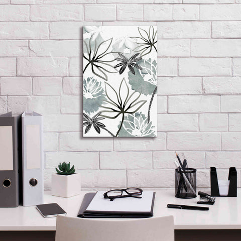 Image of 'Monochrome Flowers II' by Flora Kouta Giclee Canvas Wall Art,12 x 18
