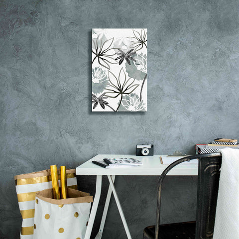 Image of 'Monochrome Flowers II' by Flora Kouta Giclee Canvas Wall Art,12 x 18