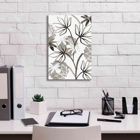 Image of 'Monochrome Flowers III' by Flora Kouta Giclee Canvas Wall Art,12 x 18