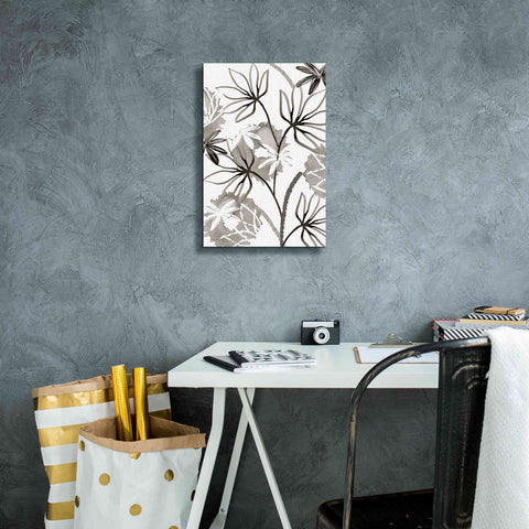 Image of 'Monochrome Flowers III' by Flora Kouta Giclee Canvas Wall Art,12 x 18