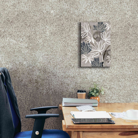 Image of 'Monochrome Flowers IV' by Flora Kouta Giclee Canvas Wall Art,12 x 18