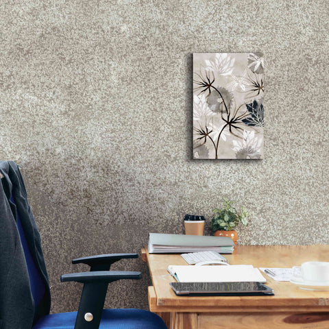 Image of 'Monochrome Flowers V' by Flora Kouta Giclee Canvas Wall Art,12 x 18