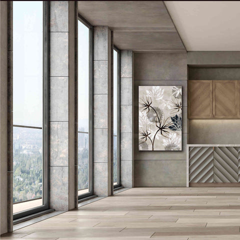 Image of 'Monochrome Flowers V' by Flora Kouta Giclee Canvas Wall Art,40 x 60