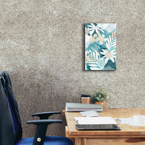 Image of 'Soft Blue Floral I' by Flora Kouta Giclee Canvas Wall Art,12 x 18