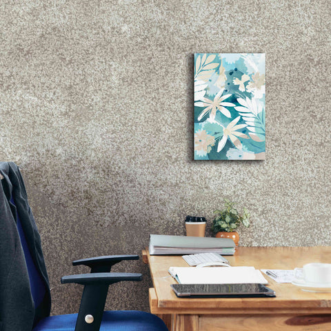 Image of 'Soft Blue Floral II' by Flora Kouta Giclee Canvas Wall Art,12 x 18