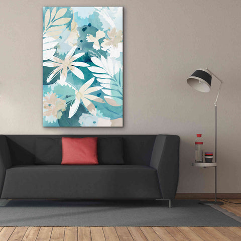 Image of 'Soft Blue Floral II' by Flora Kouta Giclee Canvas Wall Art,40 x 60