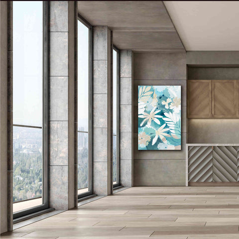 Image of 'Soft Blue Floral II' by Flora Kouta Giclee Canvas Wall Art,40 x 60