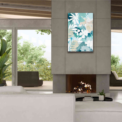 Image of 'Soft Blue Floral III' by Flora Kouta Giclee Canvas Wall Art,26 x 40