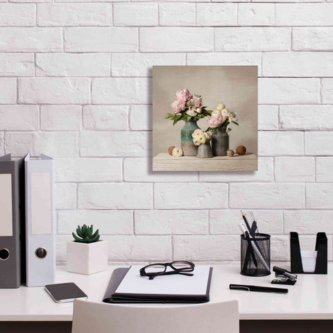 Image of 'Three Spring Blooms' by Leah McLean Giclee Canvas Wall Art,12 x 12