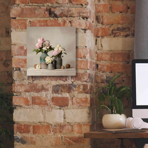 Image of 'Three Spring Blooms' by Leah McLean Giclee Canvas Wall Art,12 x 12