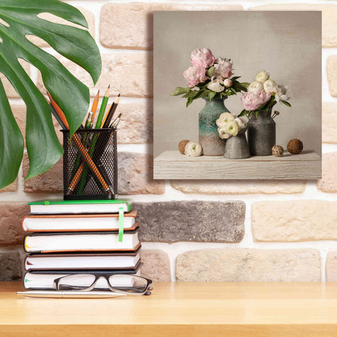 Image of 'Three Spring Blooms' by Leah McLean Giclee Canvas Wall Art,12 x 12